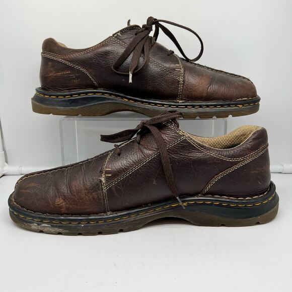 Dr Martens Docs Shoes Men 12 Brown Leather Split Toe Lace Up Casual Oxford 11232 - Picture 2 of 8